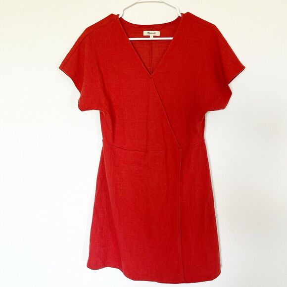 Elegant Red Wrap Dress - Picture 2 of 5